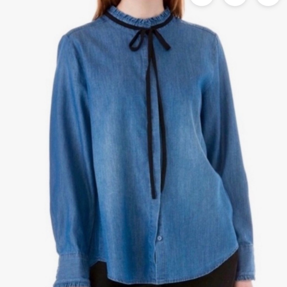 Kensie Jean long sleeve blue blouse 🧩